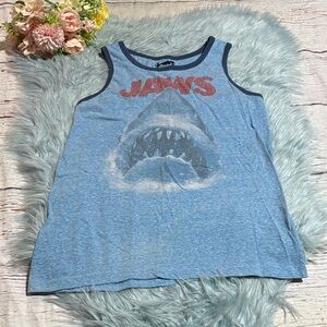 Jaws Men’s Blue Ringer Muscle Tee Tank sz S